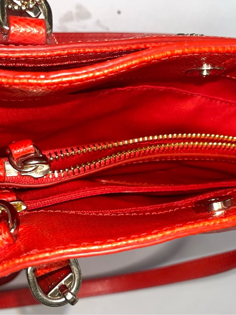 Authentic Coach Small Kelsey Pebble Leather Satchel Red Crossbody